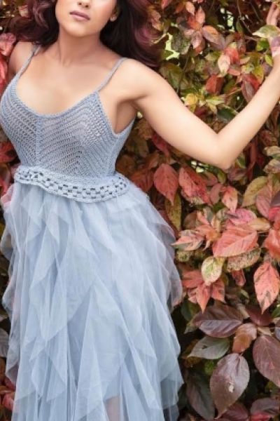 Pune escort Ananya is wearing pale blue 